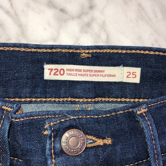Levis | 720 Dark Blue High Rise Super Skinny Denim Jeans - Picture 5 of 10